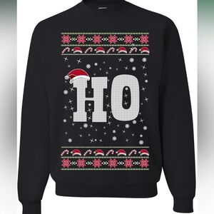 Funny Christmas Sweater Shirt Crewneck “Ho”